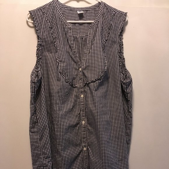Old Navy Tops - Old Navy Gingham Blue & White Sleeveless Top